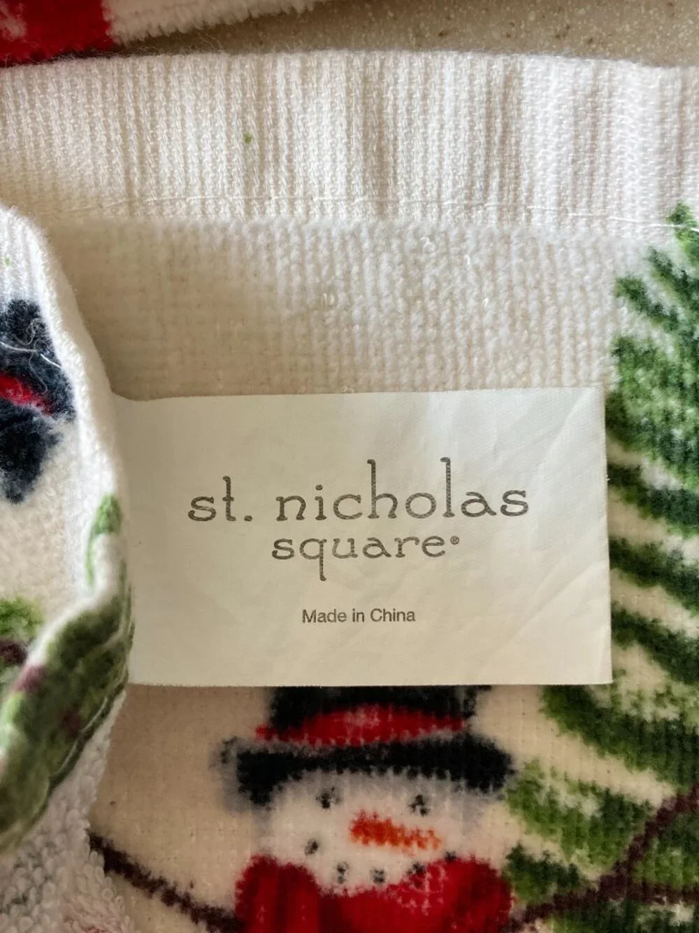 St. Nicholas Square Dish Towels 4 Pc. Snowmen Believe